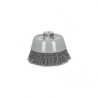 Carda copa 5" alambre ondulado grueso, Multi-rosca, Truper